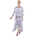 Purple Japanese Pattern Texture Violet Textile Quarter Sleeve Wrap Front Maxi Dress View1