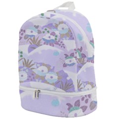 Purple Japanese Pattern Texture Violet Textile Zip Bottom Backpack by danenraven