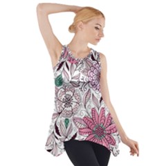 National Wind Flower Knitting Pattern Flower Symmetry Side Drop Tank Tunic by danenraven