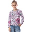 National Wind Flower Knitting Pattern Flower Symmetry Kids  Long Sleeve Tee with Frill  View1