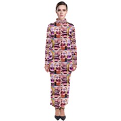 Funny Monsters Teens Collage Turtleneck Maxi Dress by dflcprintsclothing