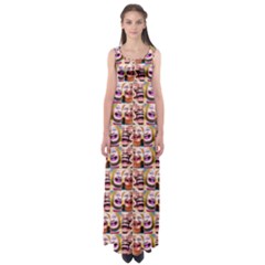 Funny Monsters Teens Collage Empire Waist Maxi Dress by dflcprintsclothing