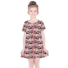 Funny Monsters Teens Collage Kids  Simple Cotton Dress by dflcprintsclothing