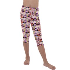 Funny Monsters Teens Collage Kids  Lightweight Velour Capri Leggings  by dflcprintsclothing