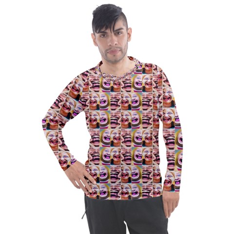 Funny Monsters Teens Collage Men s Pique Long Sleeve Tee by dflcprintsclothing