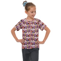 Funny Monsters Teens Collage Kids  Mesh Piece Tee