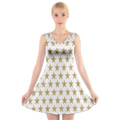 Stars-3 V-neck Sleeveless Dress by nateshop