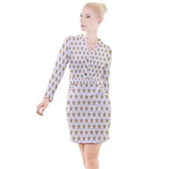 Stars-3 Button Long Sleeve Dress by nateshop