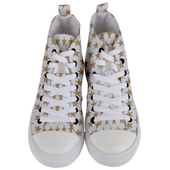 Stars-3 Women s Mid-Top Canvas Sneakers