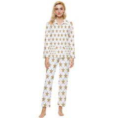 Stars-3 Womens  Long Sleeve Velvet Pocket Pajamas Set by nateshop