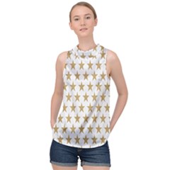 Stars-3 High Neck Satin Top by nateshop