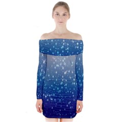 Stars-4 Long Sleeve Off Shoulder Dress by nateshop