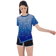 Stars-4 Asymmetrical Short Sleeve Sports Tee by nateshop