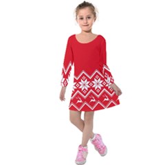 Seamles,template Kids  Long Sleeve Velvet Dress by nateshop