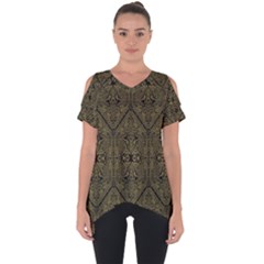 Texture-2 Cut Out Side Drop Tee by nateshop