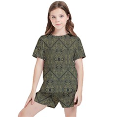 Texture-2 Kids  Tee And Sports Shorts Set by nateshop