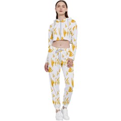 Zig-zag-lines Cropped Zip Up Lounge Set by nateshop