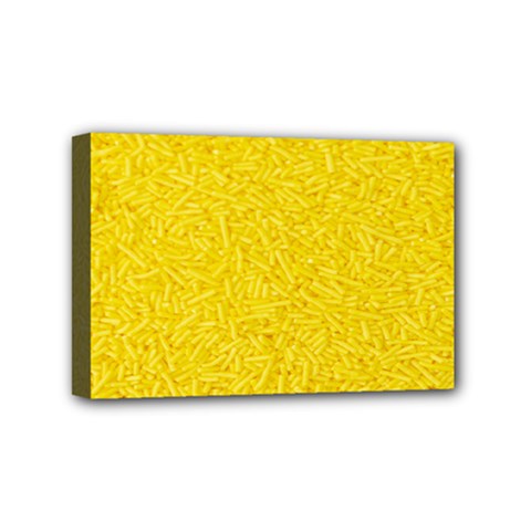 Bright Yellow Crunchy Sprinkles Mini Canvas 6  X 4  (stretched)