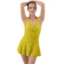 Bright Yellow Crunchy Sprinkles Ruffle Top Dress Swimsuit View1