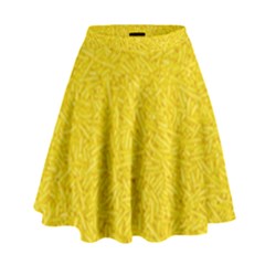 Bright Yellow Crunchy Sprinkles High Waist Skirt by nateshop