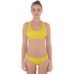 Bright Yellow Crunchy Sprinkles Cross Back Hipster Bikini Set by nateshop