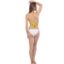 Bright Yellow Crunchy Sprinkles Cross Front Halter Bikini Top View2