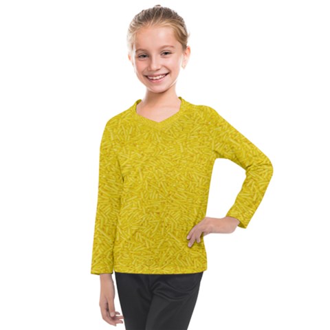 Bright Yellow Crunchy Sprinkles Kids  Long Mesh Tee by nateshop