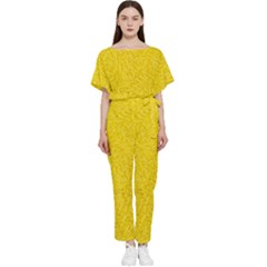 Bright Yellow Crunchy Sprinkles Batwing Lightweight Chiffon Jumpsuit by nateshop