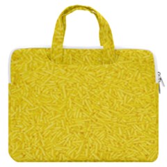 Bright Yellow Crunchy Sprinkles Macbook Pro 13  Double Pocket Laptop Bag by nateshop