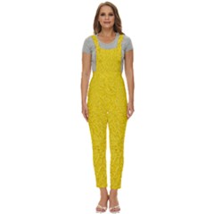 Bright Yellow Crunchy Sprinkles Women s Pinafore Overalls Jumpsuit by nateshop