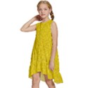 Bright Yellow Crunchy Sprinkles Kids  Frill Swing Dress View2