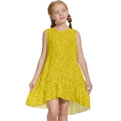 Bright Yellow Crunchy Sprinkles Kids  Frill Swing Dress by nateshop