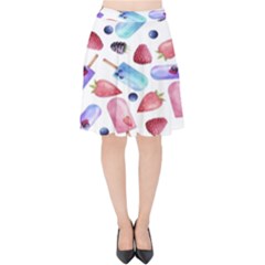 Ice Cream - Stowbery Velvet High Waist Skirt by nateshop