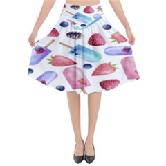 Ice Cream - Stowbery Flared Midi Skirt by nateshop