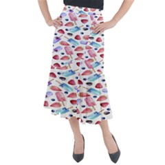 Ice Cream - Stowbery Midi Mermaid Skirt by nateshop