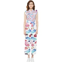 Ice Cream - Stowbery Women s Frill Top Chiffon Jumpsuit by nateshop