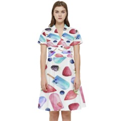 Ice Cream - Stowbery Short Sleeve Waist Detail Dress by nateshop