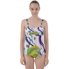 Im Fourth Dimension Colour 73 Twist Front Tankini Set by imanmulyana