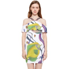 Im Fourth Dimension Colour 73 Shoulder Frill Bodycon Summer Dress by imanmulyana