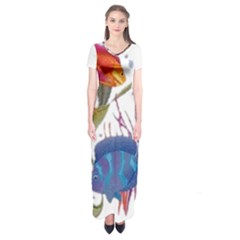 Im Fourth Dimension Colour 74 Short Sleeve Maxi Dress by imanmulyana