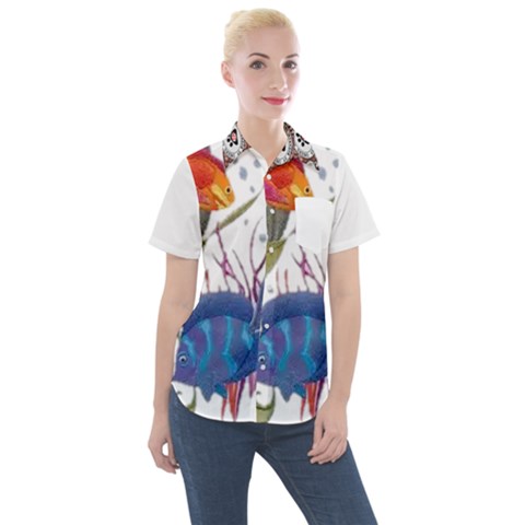 Im Fourth Dimension Colour 74 Women s Short Sleeve Pocket Shirt by imanmulyana