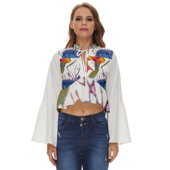 IM Fourth Dimension Colour 74 Boho Long Bell Sleeve Top