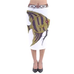 IM Fourth Dimension Colour 75 Velvet Midi Pencil Skirt