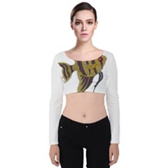 IM Fourth Dimension Colour 75 Velvet Long Sleeve Crop Top