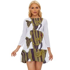 IM Fourth Dimension Colour 75 Long Sleeve Babydoll Dress