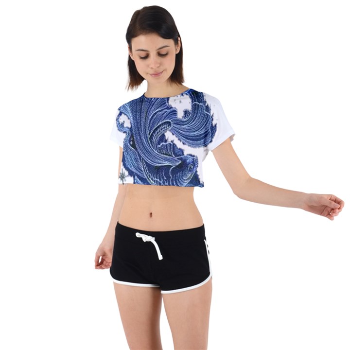 IM Fourth Dimension Colour 79 Tie Back Short Sleeve Crop Tee