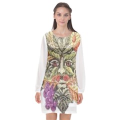 IM Fourth Dimension Colour 85 Long Sleeve Chiffon Shift Dress 