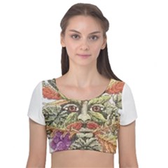 IM Fourth Dimension Colour 85 Velvet Short Sleeve Crop Top 