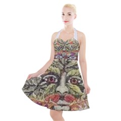 IM Fourth Dimension Colour 85 Halter Party Swing Dress 