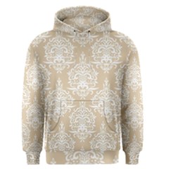 Clean Brown And White Ornament Damask Vintage Men s Core Hoodie by ConteMonfrey